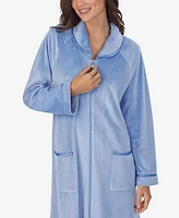 Eileen West Women's Zip-Front Velour Ballet Robe