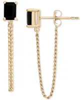 Onyx Chain Drop Earrings in 14k Gold-Plated Sterling Silver