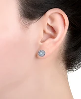 Giani Bernini Simulated Opal (3/8 ct. t.w.) & Cubic Zirconia Halo Stud Earrings in Sterling Silver, Created for Macy's