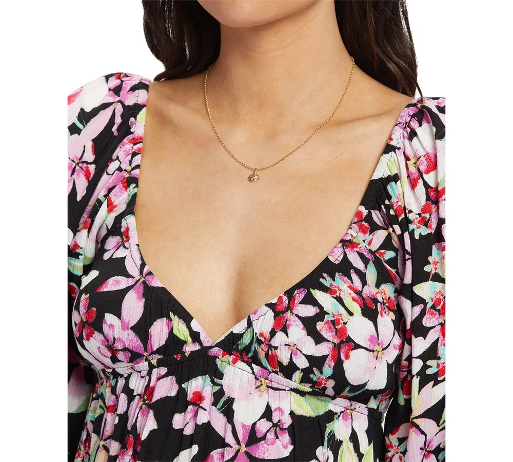 Roxy Juniors' Sweetest Shores Floral-Print Mini Dress