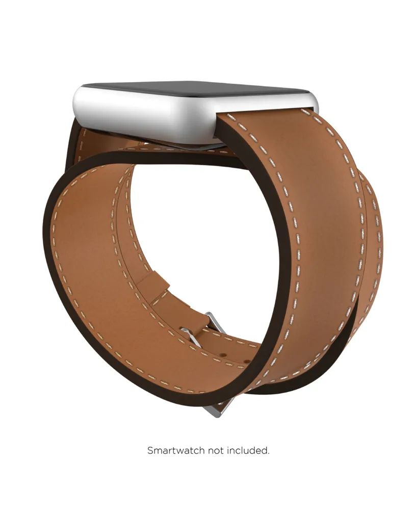 iTouch Unisex Air 4 Brown Leather Double Wrap Strap
