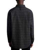 Karl Lagerfeld Men's Long Sleeve Windowpane Dress Shirt