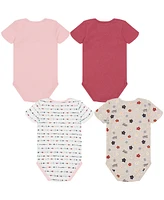 Tommy Hilfiger Baby Girls Print-Logo Short Sleeve Bodysuits, Pack of 4