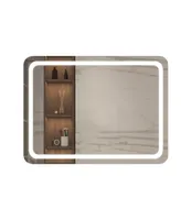 23 in. W x 31 in. H Led Single Bathroom Vanity Mirror in Polished Crystal Bathroom Vanity Led Mirror for Bathroom Wall Smart Lighted Vanity Mirrors