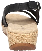 Easy Street Women's Gannett Buckle Slingback Wedge Sandals
