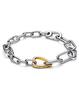 Pandora Me Sterling Silver and 14K Gold-Plated Two-Tone Heart Link Chain Bracelet