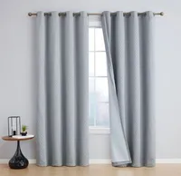Hlc.Me Siena Pattern 100 Complete Blackout Thermal Insulated Double Layer Window Curtain Grommet Panels For Living Room Bedroom Energy Savings Soundproof Set Of 2