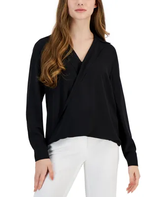 Anne Klein Petite Crossover Blouse