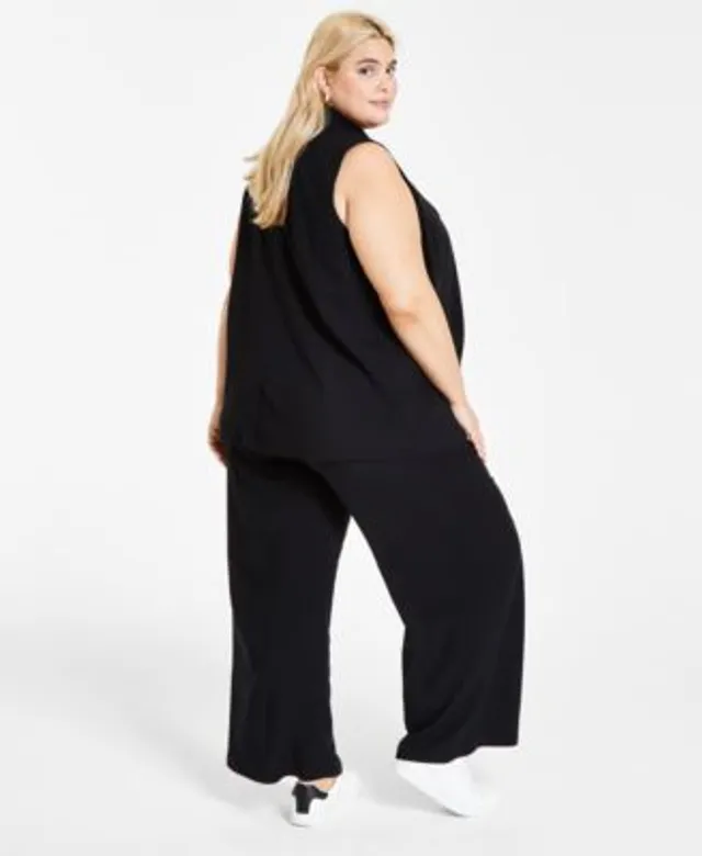 Bar Iii Women's Pleated Wide-Leg Pants, Created for Macy's