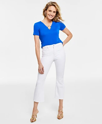 I.n.c. International Concepts Women's High Rise Crop Flare Jeans, Created for Macy's