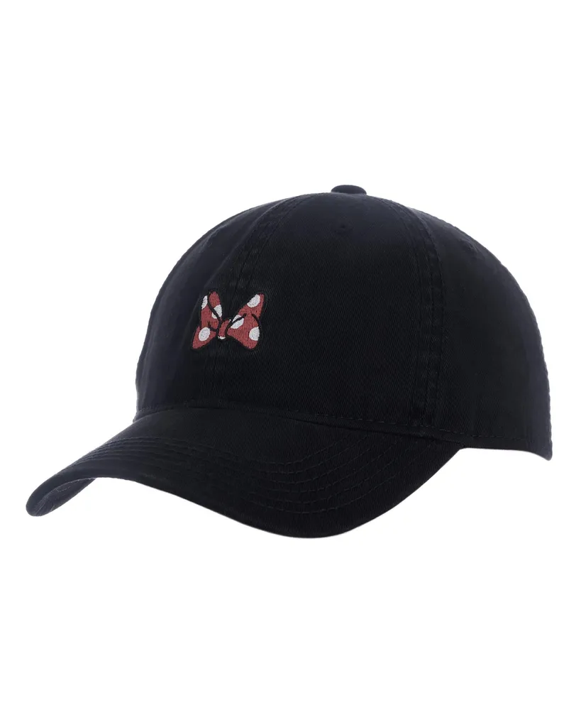 Concept One Disney's Minnie Mouse Bows Embroidered Cotton Adjustable Dad Hat with Curved Brim