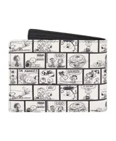 Peanuts Joe Cool Comic Aop Bifold Wallet, Slim Wallet with Decorative Tin for Men and Women