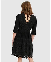 Belle & Bloom Women's Sweet Talk Eyelet Mini Dress