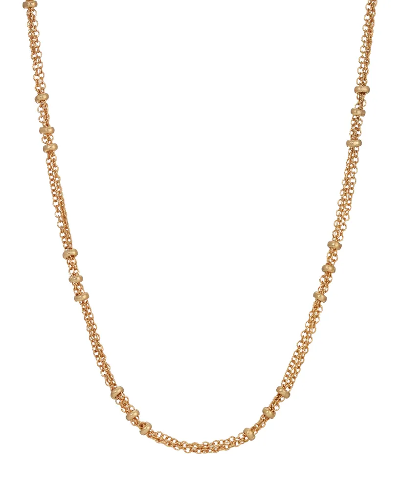 2028 Gold-Tone Station Link Chain Necklace
