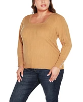 Belldini Plus Square Neck Sweater