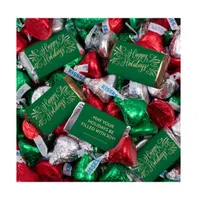 131 Pcs Christmas Candy Chocolate Party Favors Hershey's Miniatures & Red, Green & Silver Kisses (1.65 lbs, Approx. 131 Pcs