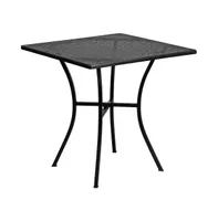 Emma+Oliver Commercial Grade 28" Square Colorful Metal Garden Patio Table