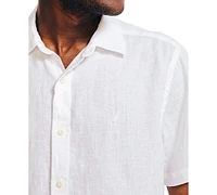 Nautica Men's Classic-Fit Solid Linen Short-Sleeve Shirt