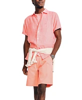 Nautica Men's Classic-Fit Solid Linen Short-Sleeve Shirt