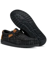 Hey Dude Men's Wally Plaid Canvas Casual Moccasin Sneakers from Finish Line