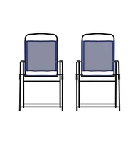 Munroe Set Of Textilene Folding Sling Style Patio Chairs With Armrests