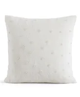 Karl Lagerfeld Paris Faux Fur Imitation Pearl Decorative Pillow, 20" x 20"