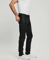 Guess Men's Coated Denim Slim Tapered Zip Jeans