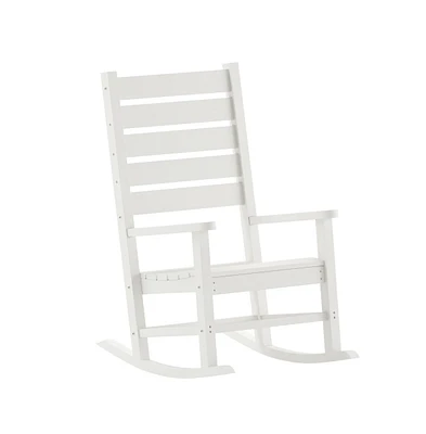 Fielder Contemporary Rocking Chair, All-Weather Hdpe Indoor/Outdoor Rocker