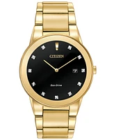 Citizen Men's Eco-Drive Axiom Diamond Accent Gold-Tone Stainless Steel Bracelet Watch 40mm AU1062