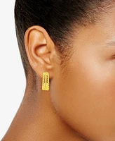 And Now This Silver-Plated or 18K Gold-Plated Twist and Braid C Hoop Earring