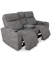 Greymel 74" Zero Gravity Fabric Loveseat with Console and Power Headrests, Created for Macy's