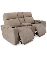 Greymel 74" Zero Gravity Fabric Loveseat with Console and Power Headrests, Created for Macy's