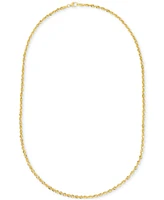 Highly Polished Rope Link 18" Chain Necklace (2-5/8mm) in 14k Gold, Made in Italy