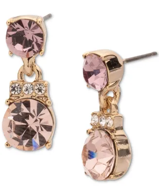 Givenchy Gold-Tone Mixed Crystal Drop Earrings