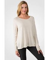 Jennie Liu Women's J Cashmere 100% Dolman Sleeve Pullover High Low Sweater