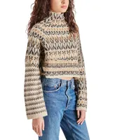 Steve Madden Women's Indie Funnel-Neck Fair Isle Sweater