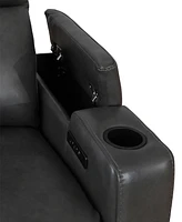 Greymel 37" Zero Gravity Leather Chair with Power Headrest, Created for Macy's