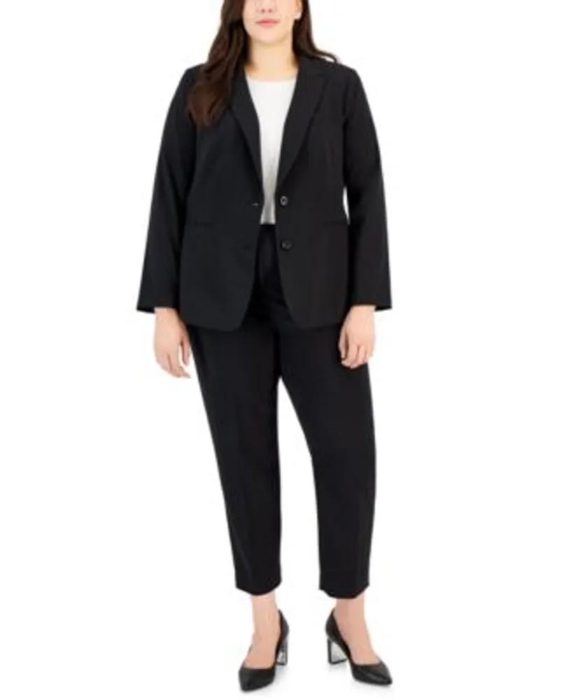 Tahari Asl Plus Size Two Button Roll Tab Jacket Shannon Pants