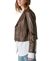 Lucky Brand Women's Classic Leather Moto Jacket