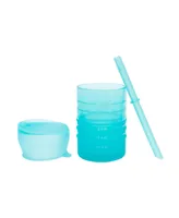 Bumkins Baby Boys and Girls Spill-Resistant Silicone Cup, Straw Lid Set