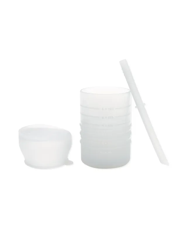 Bumkins Baby Boys and Girls Spill-Resistant Silicone Cup, Straw Lid Set