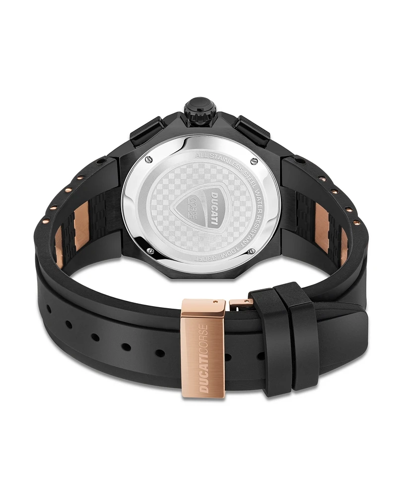 Ducati Corse Men's Quartz Two Tone Silicone Watch 49mm