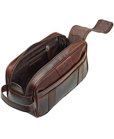 Mancini Men's Buffalo Dual Top Zipper Toiletry Bag