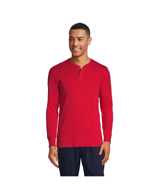 mutual weave Mens Long Sleeve Regular Fit Waffle Henley Shirt