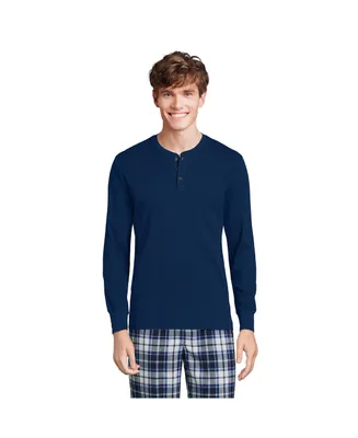 Lands' End Men's Big & Tall Knit Rib Pajama Henley T-Shirt