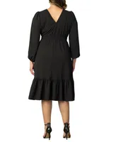 Kiyonna Plus Portia Long Sleeve Dress