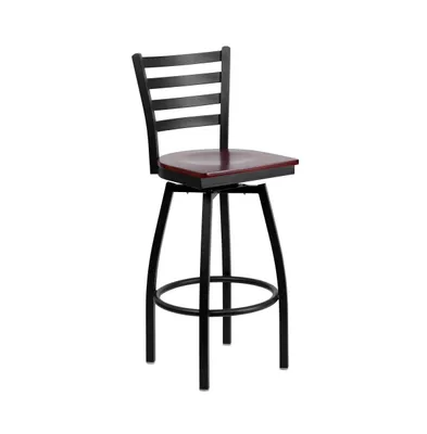 Ladder Back Swivel Metal Restaurant Dining Barstool