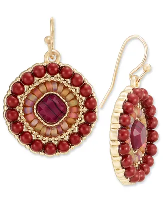 Style & Co Mixed Stone Beaded Circle Drop Earrings, Created for Macy's