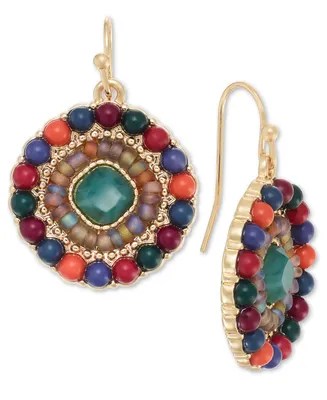 Style & Co Mixed Stone Beaded Circle Drop Earrings, Created for Macy's