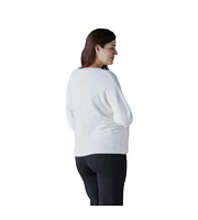 Women's Maternity Fluffy V-Neck Sweater